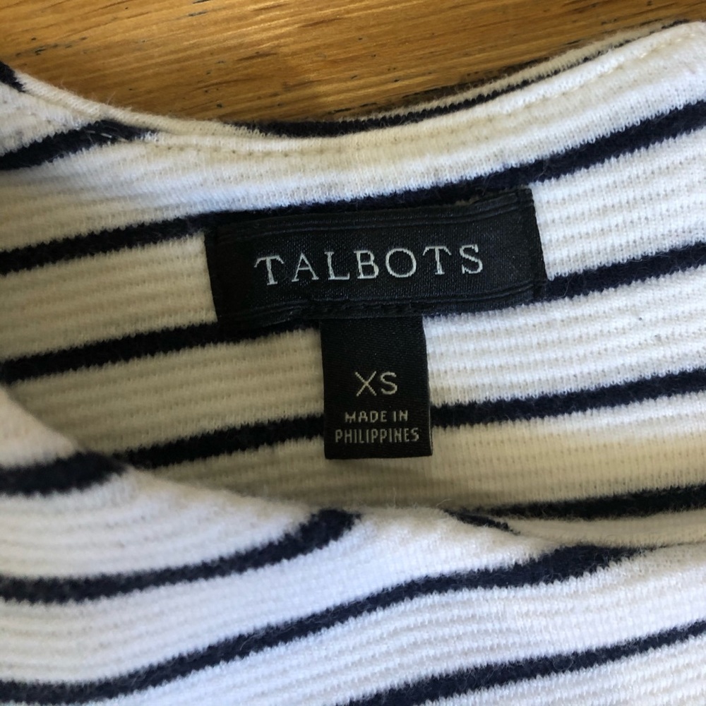 Talbots 3/4 Sleeve Nautical Striped Top XS - Picture 7 of 7